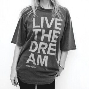Anine Bing Cason Tee - Live the Dream Collection - Washed Black (M)